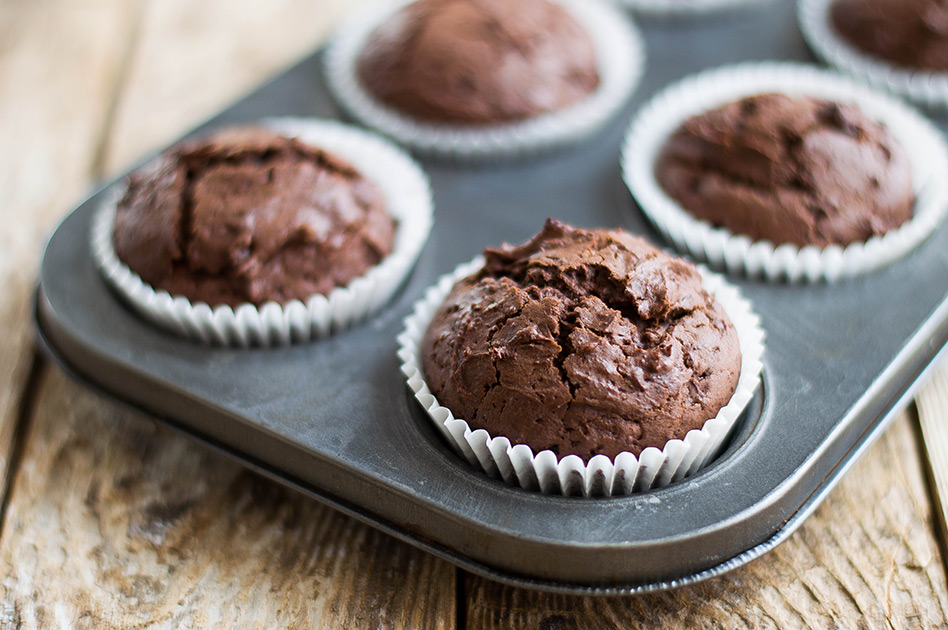 Saftige Schokoladenmuffins - Schokoladige Küchlein für Groß und Klein
