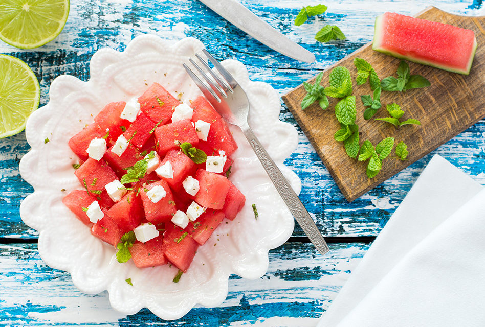 Sommerlicher Melonen-Feta-Salat