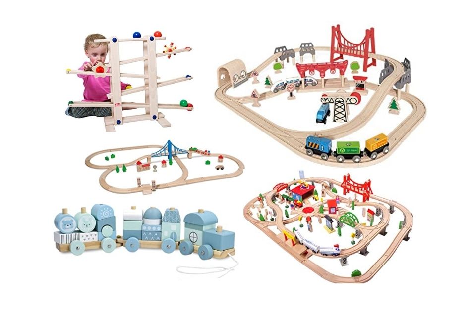 Holz 100 St.Beschäftigt Stadt & Eisenbahnset Zug Track Spielzeug Brio Bigjigs 